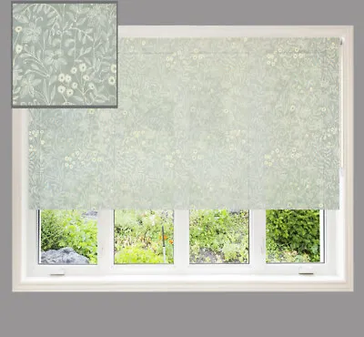 £13.50 • Buy Cream Flower Sheer Roller Blind - FREE CUT TO SIZE SERVICE