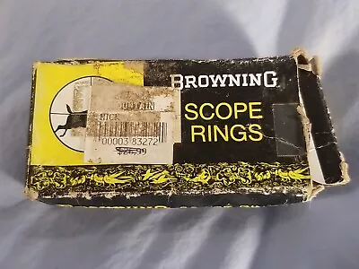 Vintage Browning 91171 Nickel Finish Scope Mount 1  Split Rings  In Box • $13