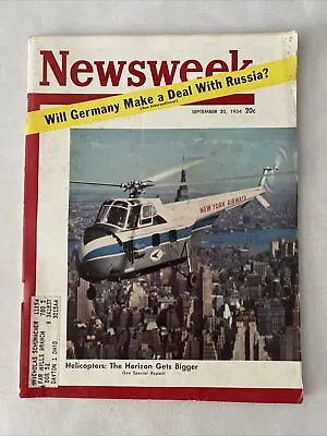 1954 September 20 Newsweek Magazine Helicopters: The Horizon Gets Bigger (MH871) • $15.99