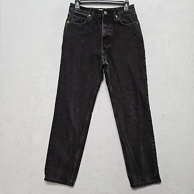 Zara 6 Jeans Women 6 High Rise Straight Leg Black Heavy Cotton Denim  • $14.95