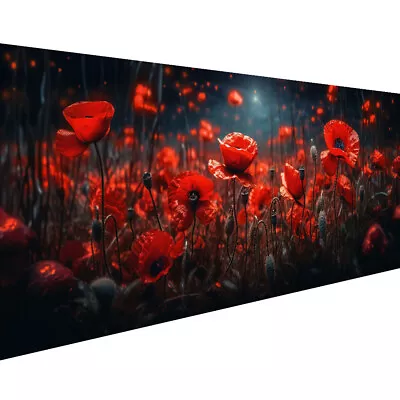 Large 5D Diamond Painting Red Flower Cross Stitch Embroidery Art Decor 85x45cm • $54.98