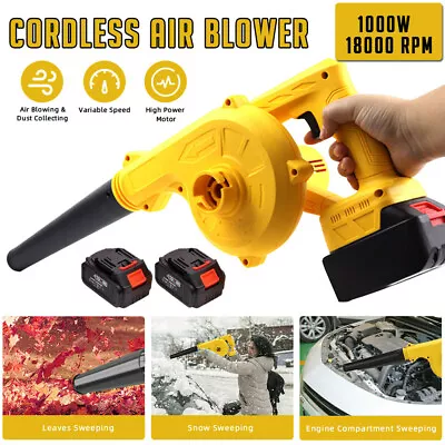 Electric Cordless Air Blower Leaf Blower Vacuum Cleaner Rechargeable 2* Battery • $66.99