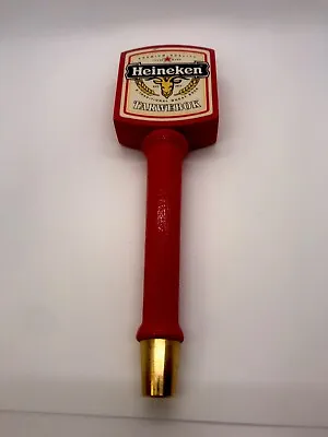 Rare Vintage Heineken Wooden Beer Tap Handle Tarwebok Red With Brass Handles • $24.50