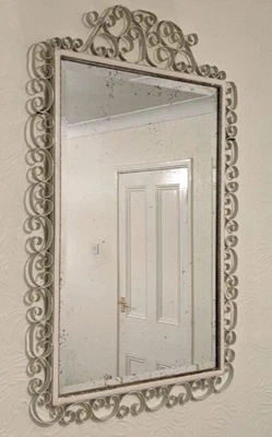 £80 • Buy Large Victorian Wrought Iron Framed Bevelled Mirror