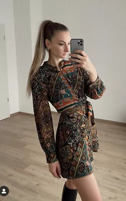 $39 • Buy ZARA NWT WOMAN PRINTED SHIRT DRESS Multicolored | 9528/854 ALL SIZES