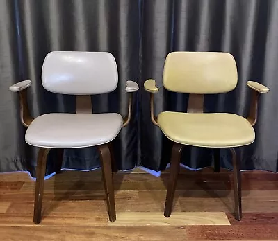 Pair Of Mid-Century Modern Thonet Bentwood Arm Side Chairs • $1100