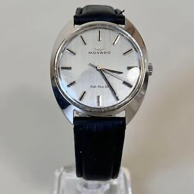 Movado Watch Sub-sea50 Manual Winding 1.34in Case Silver Upright Index Vintage • $301