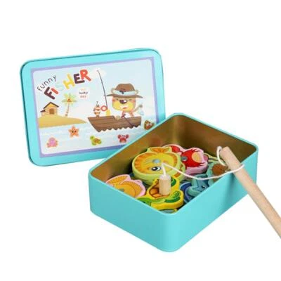 £6.38 • Buy Wooden Magnetic Fish Toys Kids Educational Fishing Rod Magnet Puzzle Fun Game