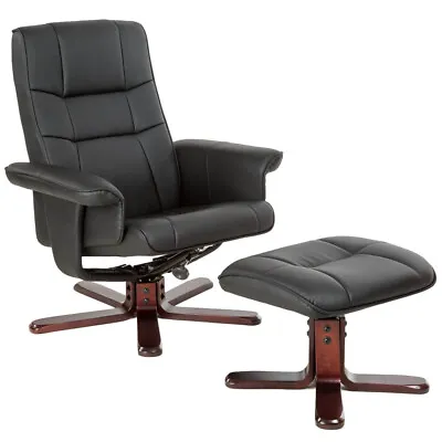 £206.99 • Buy Tv Recliner Armchair With Stool 100% Synthetic Leather And Adjustable Backrest 