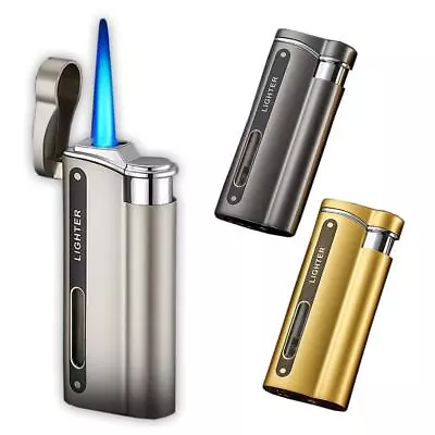 Straight Jet Gas Flashlight Lighter Windproof Cigar Drill Lighter Smoking Chill • £6.99