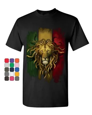 Rasta Lion T-Shirt Jah Jamaica Reggae Marijuana 420 Weed Zion Mens Tee Shirt • $26.95