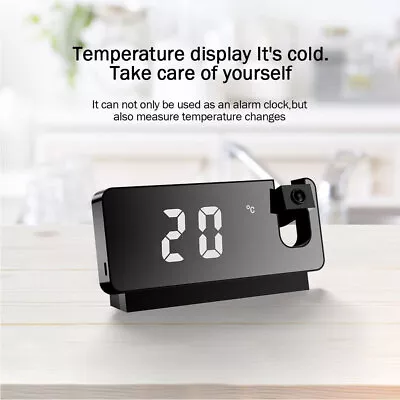 Digital Projection Table Alarm Clock LED Temperature Date Display Dimming Snooze • £12.29