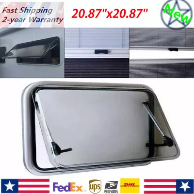 20.87x20.87 Push Out RV Exit Window With Awning Screen& Blind Replacement Camper • $166.25