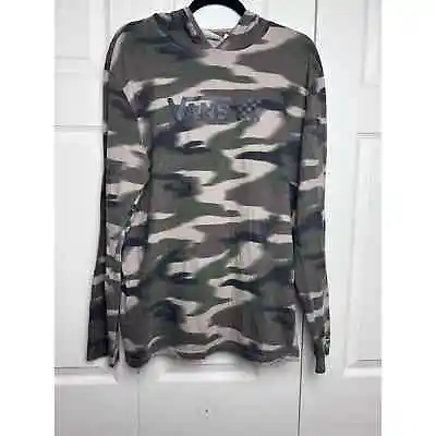 VANS Hooded Shirt Youth XLarge Camo Long Sleeve Hoodie • £12.06