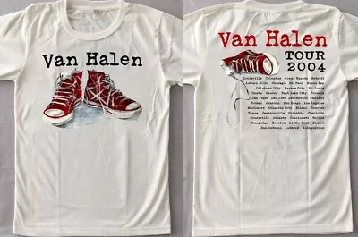 2 Sided Van Halen 2004 Tour T-Shirt – White Red Shoes Collection Shirt • $9.95