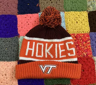 Virgina Tech Hokies Hat Beanie 47 Brand College NCAA Winter Pom Pom Cap VT • $13.30