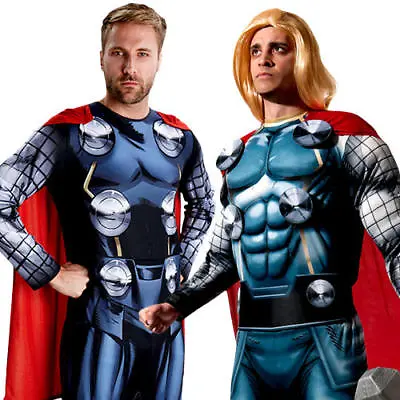 Thor Mens Fancy Dress Comic Book Day Avengers Assemble Superhero Adults Costumes • £42.99