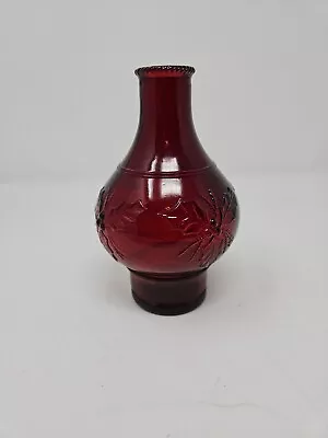 VTG Wheaton Ruby Red Glass Holly Leaf Fire Extinguisher Bottle Christmas Decor • $30