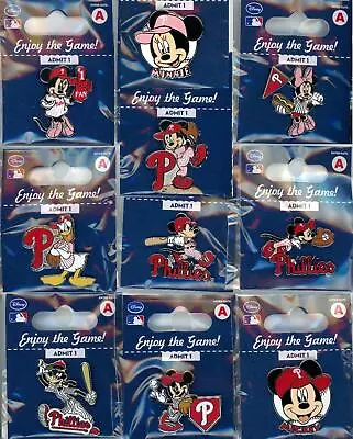 Phillies Disney Pin Choice Philadelphia Minnie Mickey Mouse Goofy Donald Duck • $8.99