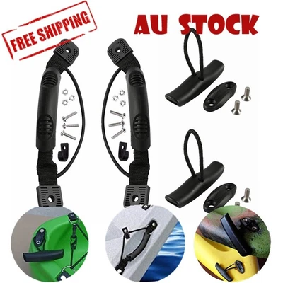 $10.99 • Buy 4x Canoe Boat Kayak Handle Side Mount Webbing Hand Fitting With Bungee Cord AU