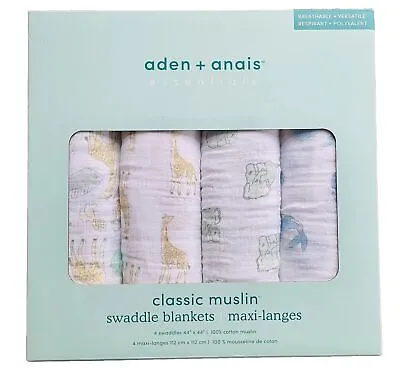 Aden + Anais Essentials 100% Cotton Muslin Baby Newborn Large Swaddle Blankets • £24.99