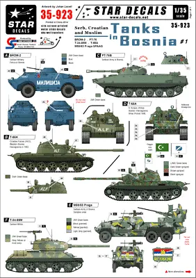 Star Decals 35-923Decal For Tanks In Bosnia (pt1) SerbCroatian And Muslim 1/35 • £8.89