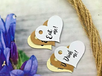 £0.99 • Buy Heart Drink Me Eat Me Tags Thank You Wedding Favour Hen Shower Special Day DE43a