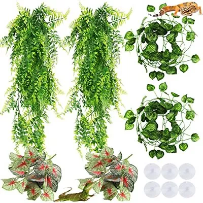 PietyPet Reptile Plants Terrarium Hanging Plant Vines Artificial Leaves Repti... • $30.43