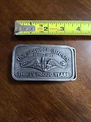 USS Seawolf SSN 575 Thirty Proud Years Submarine Belt Buckle United States NAVY • $45