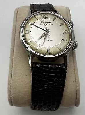 Bulova Wrist Alarm 77321 M8 Watch Gilden Leather Band • $599.99