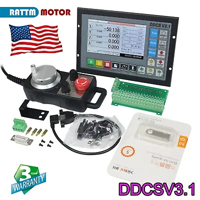 〖USA〗 4 Axis CNC Controller Motion DDCSV3.1 Offline Standalone W/ MPG Handwheel • $272