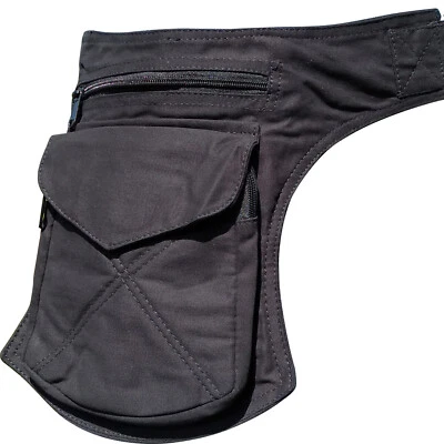 £26.99 • Buy Black Waist Bum Bag Pocket Money Belt Festival Travel Clubbing
