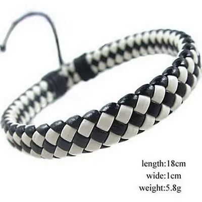 Men Women Woven Rope Charm Leather Brown Bracelet Bangle Jewelry Gift New • $0.93