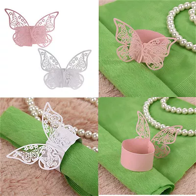 £5.88 • Buy 50PCS Butterfly Napkin Ring Paper Holder Table Party Wedding Favors B#;~