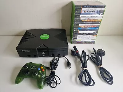 Xbox OG Original Console Bundle All Leads Controller & 20 Games - Fully Working • £95