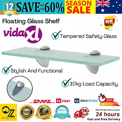 Glass Floating Shelf Bathroom Wall Mount Rack Living Room Display Storage 8mm AU • $37.40