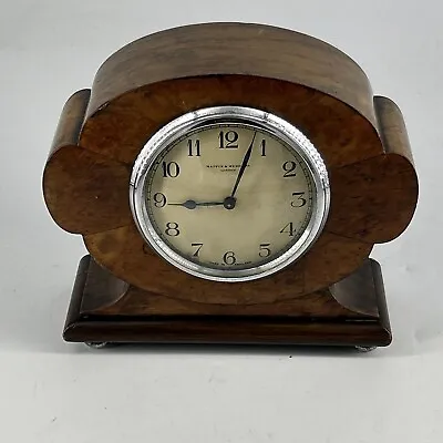 Stunning Mappin & Webb Walnut Cased Mantel Clock • $56.85