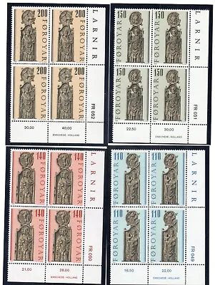 Slania Engraved Stamps-Faroes Is. 1980 Church Pews (4) Crn Blks Of 4 MNH • $10