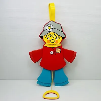 Vintage Fisher Price Pull Toy Jumping Jack Scarecrow Baby Toy Squeaks Moves • $25