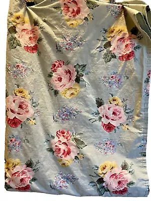 Ralph Lauren Cottage Lane FULL FLAT Sheet Mint Green Pink Roses Floral DOUBLE • $49.95