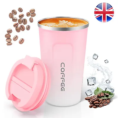 510ML Leakproof Insulated Thermal Travel Stainless Steel Coffee Mug Cup Flask • £9.92