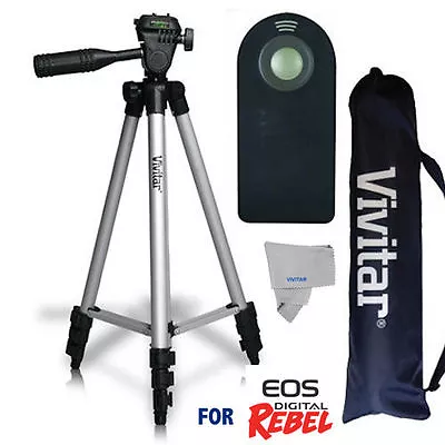  50  Vivitar Pro Tripod  Quick Release + Remote Control For Canon Eos Rebel T7i  • $27.99