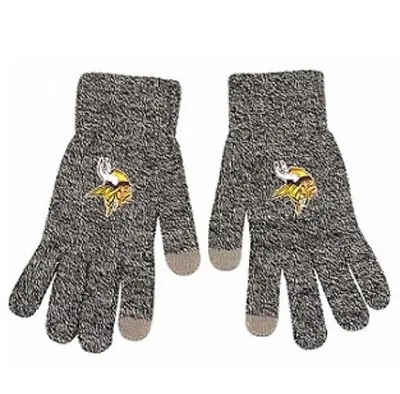 Minnesota Vikings Gray Knit Gloves - Nfl - Unisex - Adult Size - Free Shipping! • $15