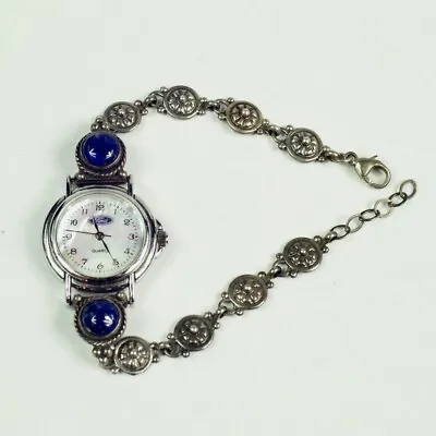 Ford Mother Of Pearl Watch W/ Vintage Shube’s Sterling Silver Lapis Lazuli Band • $54.99