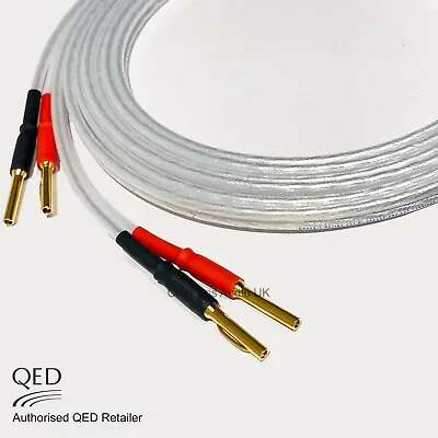 QED XT25 Performance Speaker Cable 1 X 0.5m Banana Plugs Heatshrink Terminated • £12.95
