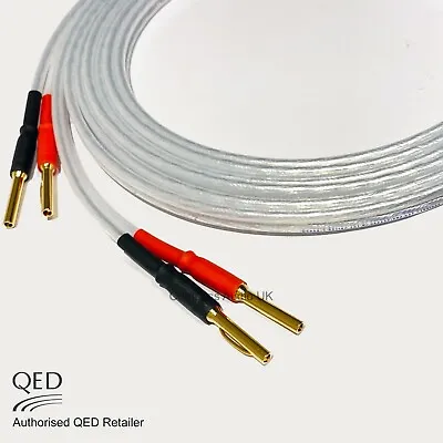 QED XT25 Performance Speaker Cable 1 X 2.5m Banana Plugs Heatshrink Terminated • £24.95