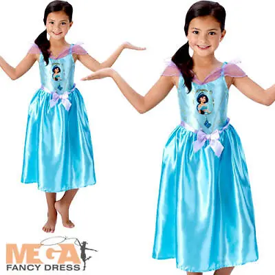 Jasmine Girls Fancy Dress Disney Princess Aladdin Fairytale Book Kids Costume • £7.99