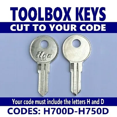 Toolbox Keys Tool Box Spare Replacement Keys Cut To Code H700D-H750D • $13.49