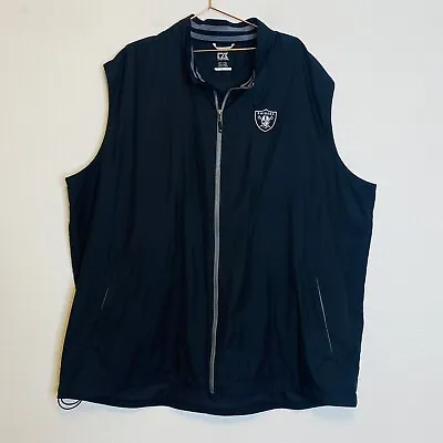 Las Vegas Raiders  Full Zip Men's Vest Cutter & Buck Black 4X • $65