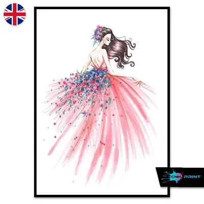 £7.79 • Buy Pink Fashion Dress Poster Print A4 A3 Wall Art Decor Art Woman Dress Salon 1415